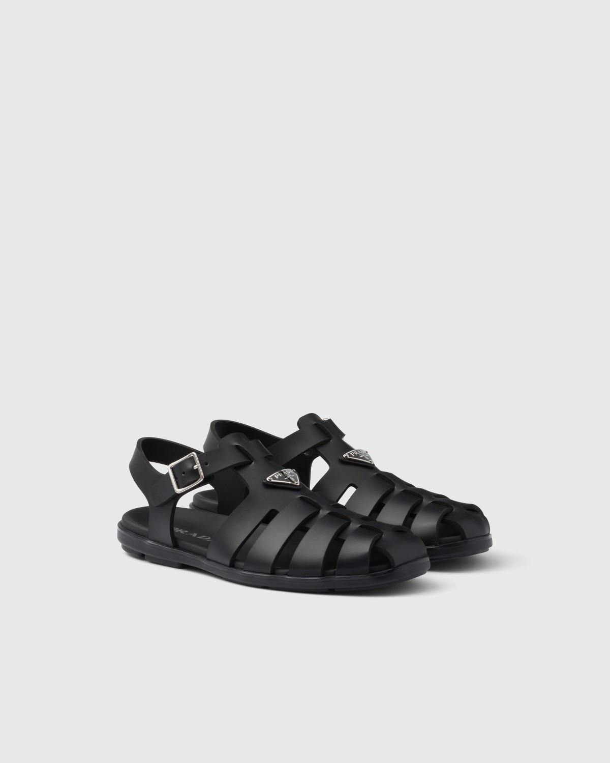 Prada Rubber Fisherman Sandals Black