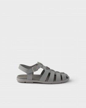 Prada Rubber Fisherman Sandals Steel Gray