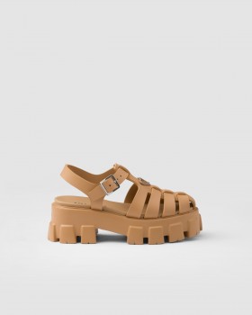 Prada Rubber Monolith Sandals Barley