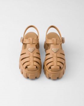 Prada Rubber Monolith Sandals Barley