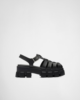 Prada Rubber Monolith Sandals Black