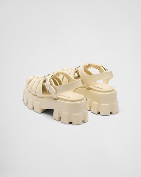 Prada Rubber Monolith Sandals Quartz