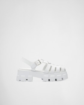 Prada Rubber Monolith Sandals White