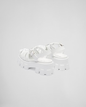 Prada Rubber Monolith Sandals White