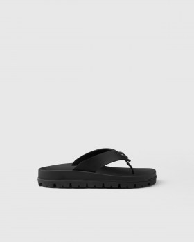 Prada Rubber Thong Sandals Black