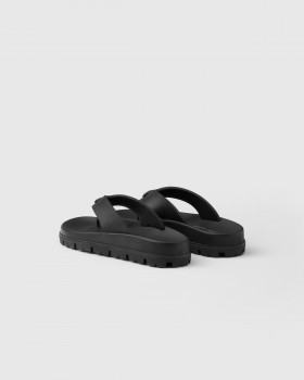 Prada Rubber Thong Sandals Black