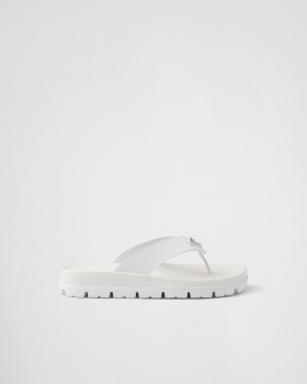 Prada Rubber Thong Sandals White