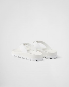 Prada Rubber Thong Sandals White