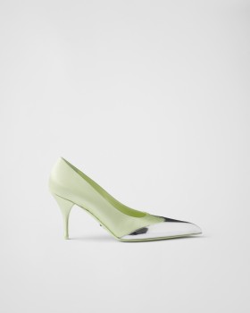 Prada Satin And Metallic Leather Pumps Dew
