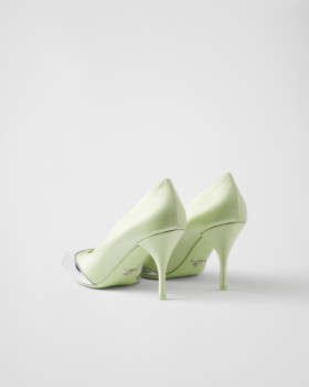 Prada Satin And Metallic Leather Pumps Dew