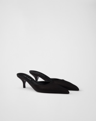 Prada Satin Mules Black