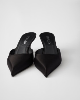 Prada Satin Mules Black