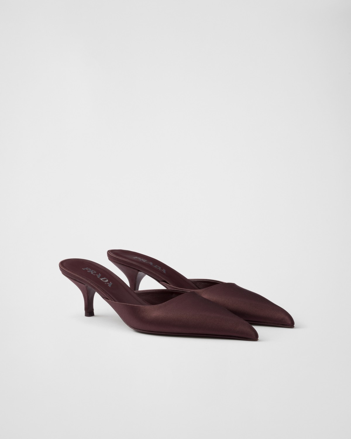 Prada Satin Mules Burgundy