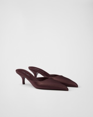 Prada Satin Mules Burgundy