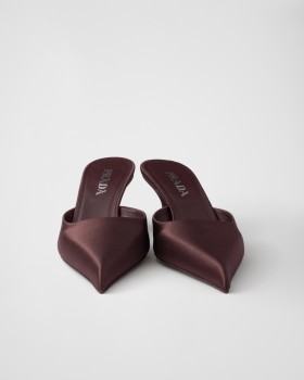 Prada Satin Mules Burgundy