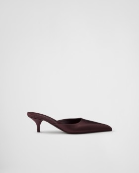 Prada Satin Mules Burgundy