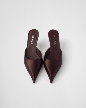 Prada Satin Mules Burgundy