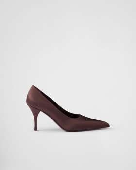 Prada Satin Pumps Burgundy