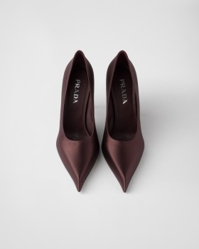 Prada Satin Pumps Burgundy