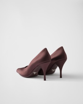 Prada Satin Pumps Burgundy