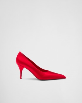Prada Satin Pumps Fiery Red