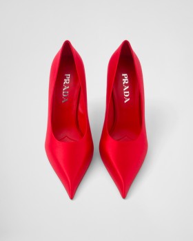 Prada Satin Pumps Fiery Red