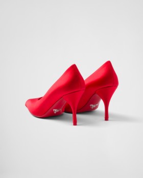 Prada Satin Pumps Fiery Red