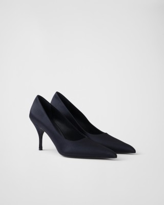 Prada Satin Pumps Navy