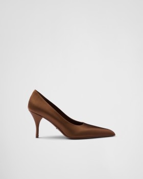 Prada Satin Pumps Tobacco