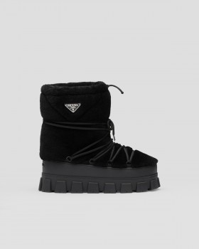 Prada Shearling Apres Ski Booties Black