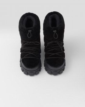 Prada Shearling Apres Ski Booties Black