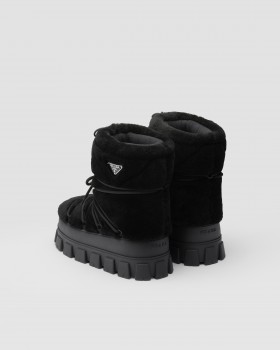 Prada Shearling Apres Ski Booties Black