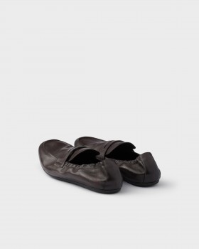Prada Shuffle Antiqued Leather Loafers Dark Brown