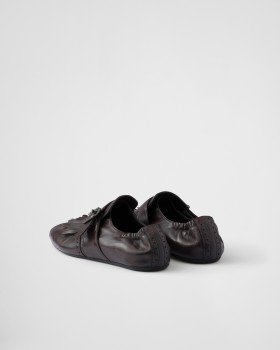 Prada Shuffle Fringed Monk Strap Shoes Dark Brown