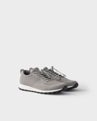 Prada Stretch Knit Sneakers Cloudy Gray