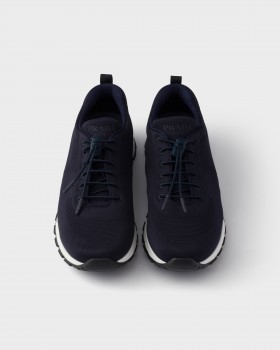 Prada Stretch Knit Sneakers Navy
