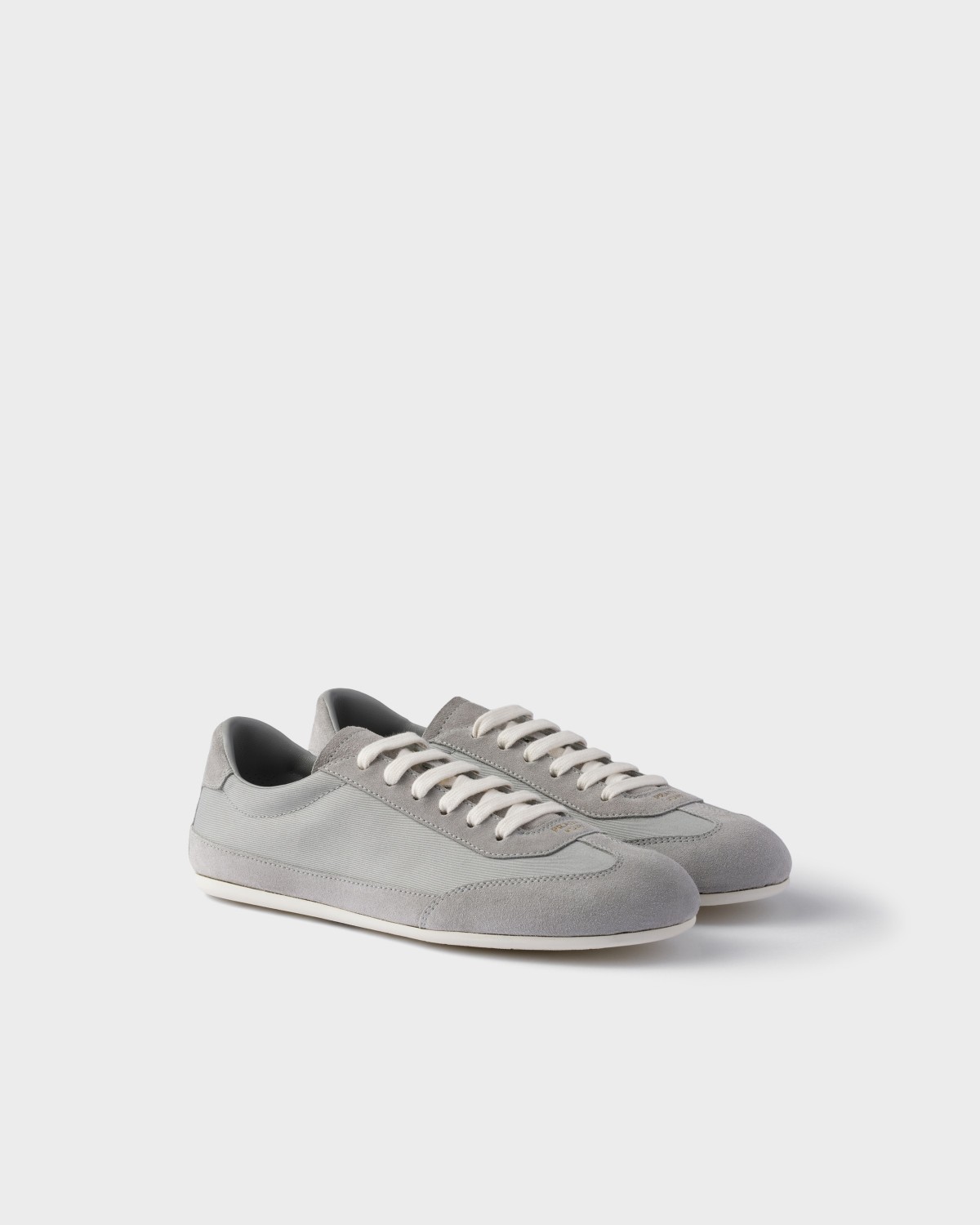 Prada Suede And Fabric Sneakers Cloudy Gray