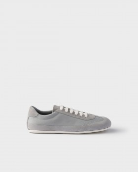 Prada Suede And Fabric Sneakers Cloudy Gray