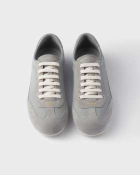 Prada Suede And Fabric Sneakers Cloudy Gray