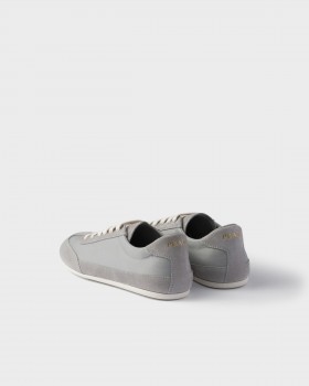 Prada Suede And Fabric Sneakers Cloudy Gray