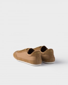 Prada Suede And Fabric Sneakers Cork Beige