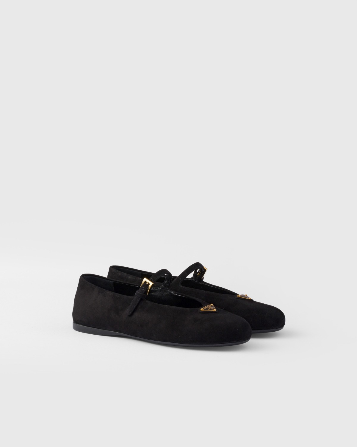 Prada Suede Ballerinas Black