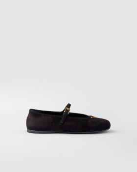 Prada Suede Ballerinas Black