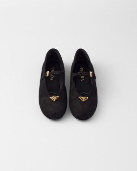 Prada Suede Ballerinas Black