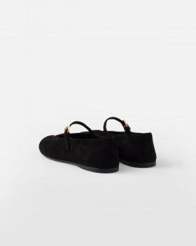 Prada Suede Ballerinas Black