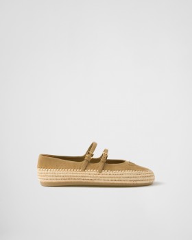 Prada Suede Ballerinas Ecru