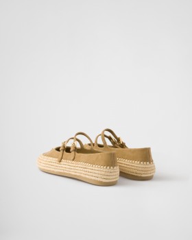 Prada Suede Ballerinas Ecru