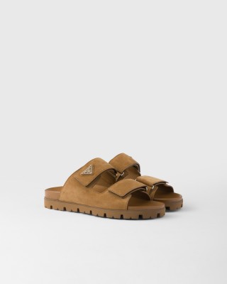 Prada Suede Band Sandals Cinnamon