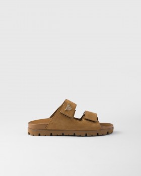 Prada Suede Band Sandals Cinnamon