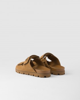 Prada Suede Band Sandals Cinnamon